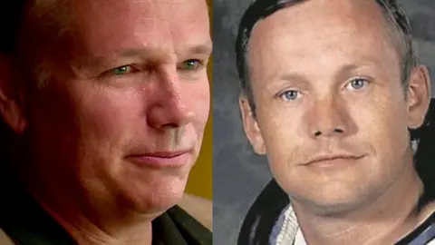 BBC News/Nasa Mark and Neil Armstrong