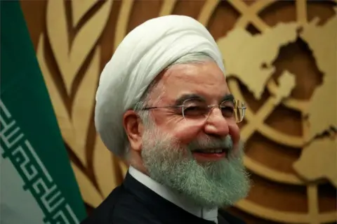 Reuters Iran's President Hassan Rouhani seen at a meeting on the sidelines of the annual UN General Assembly in New York on 25 September 2019.