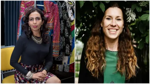 Sustainable Fashion Week A split photos of Dr Gowda and Ms Twine