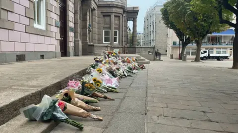 BBC Rows of flowers at Royal Court