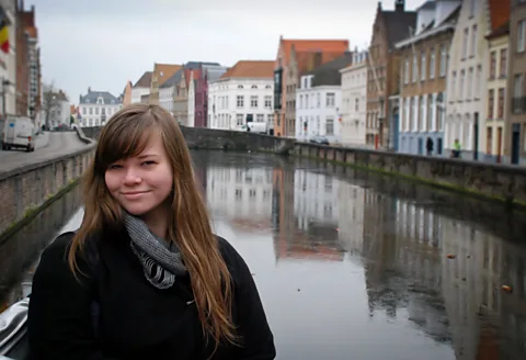 Cynthia Drescher, the managing editor of Jaunted.com, in Bruges, Belgium.
