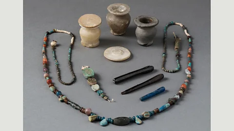Two Temple Place/Ipswich Museum These cosmetic pots contained kohl, which the ancient Egyptians applied like eye-liner, perhaps to screen out the sun (Credit: Two Temple Place/Ipswich Museum)